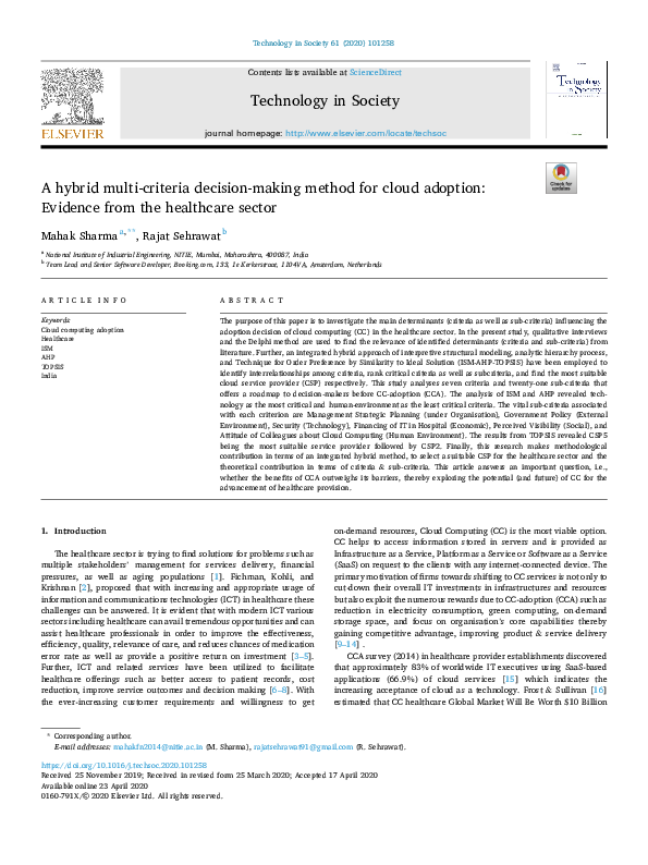 (PDF) A hybrid multi-criteria decision making method for risk ...