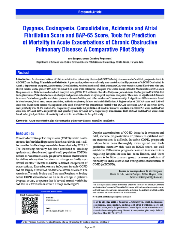 (PDF) Dyspnea, eosinopenia, consolidation, acidemia and atrial ...