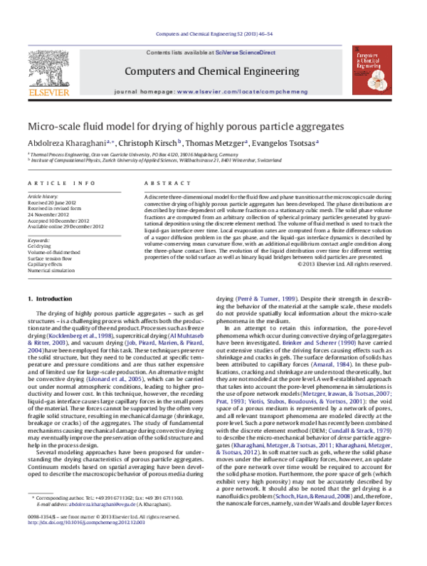 (PDF) Micro-scale fluid model for drying of highly porous particle ...