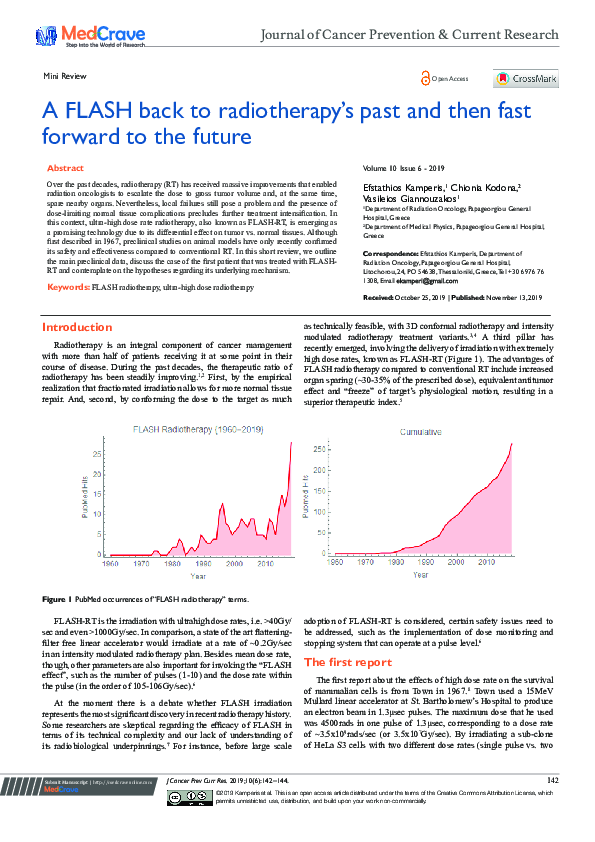 (PDF) A FLASH back to radiotherapy’s past and then fast forward to the ...