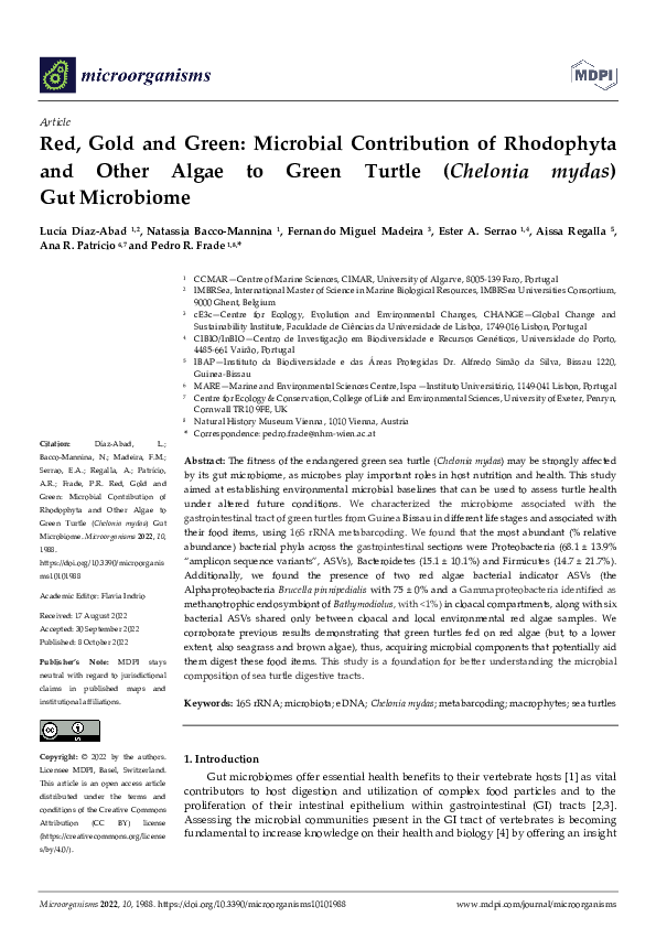 (PDF) Red, Gold and Green: Microbial Contribution of Rhodophyta and ...