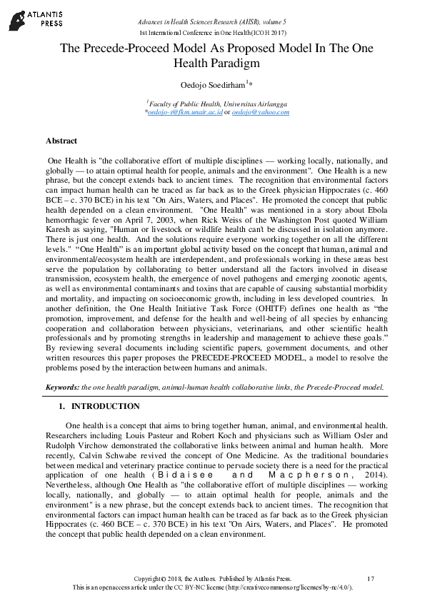 (PDF) The Precede-Proceed Model As Proposed Model In The One Health ...