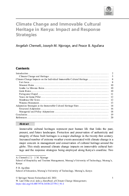 (PDF) Climate Change and Immovable Cultural Heritage in Kenya: Impact ...