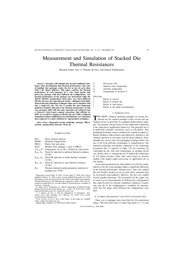 (PDF) Measurement and Simulation of Stacked Die Thermal Resistances