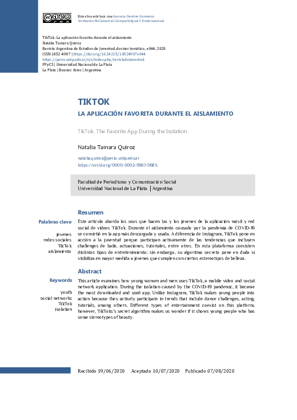 (PDF) TikTok Natalia Quiroz Academia.edu