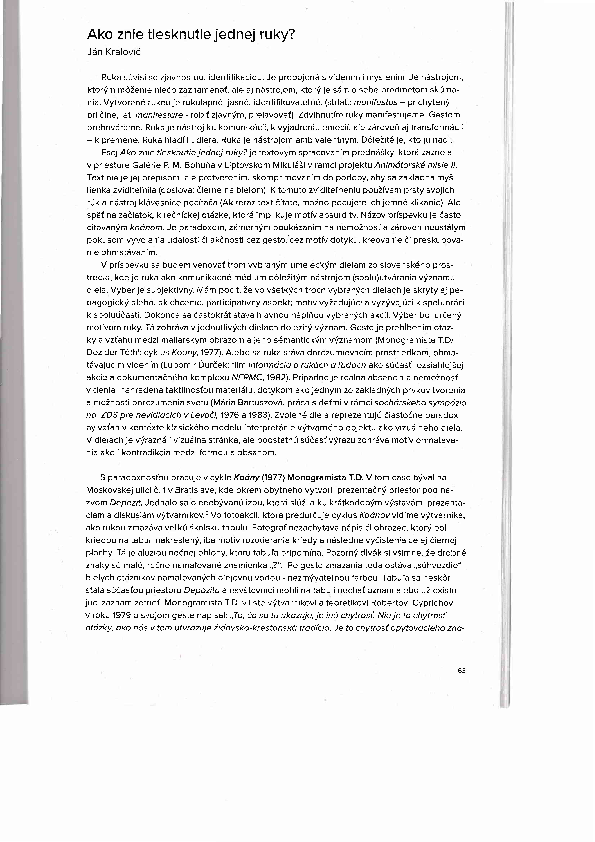  PDF Ako Znie Tlesknutie Jednej Ruky Animatorsk Misie J n Kralovi 