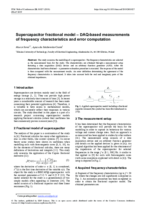 (PDF) Supercapacitor fractional model − DAQ-based measurements of ...