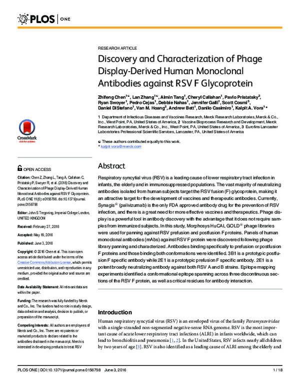 (PDF) Discovery and Characterization of Phage Display-Derived Human ...