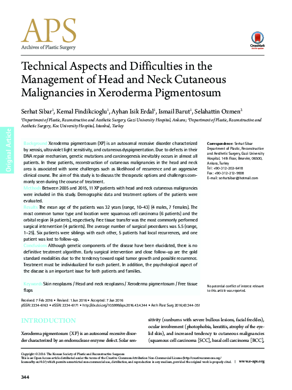 (PDF) Technical Aspects and Difficulties in the Management of Head and ...