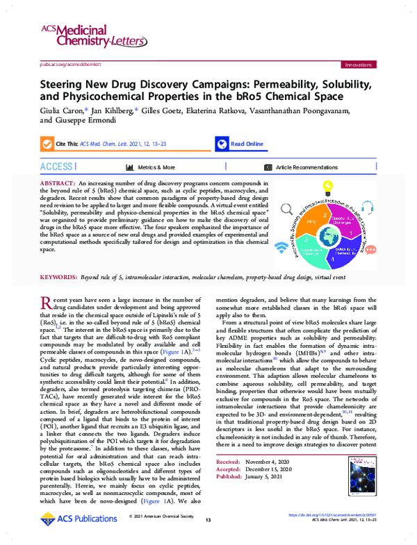 (PDF) Steering New Drug Discovery Campaigns: Permeability, Solubility ...