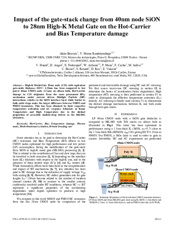 (PDF) Impact of the gate-stack change from 40nm node SiON to 28nm High ...