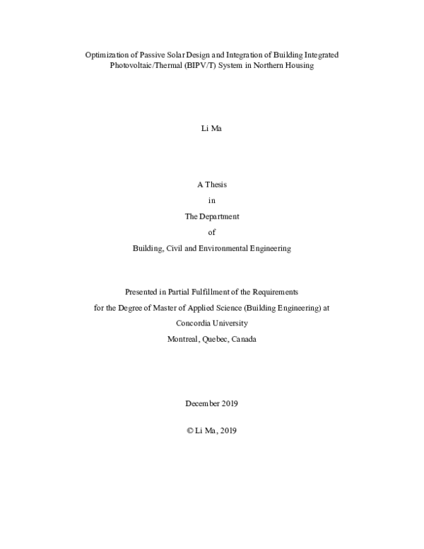 (PDF) Optimization of passive solar design and integration of building ...