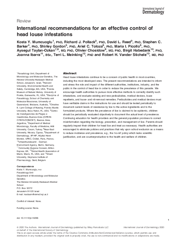 (PDF) International for an effective control of head