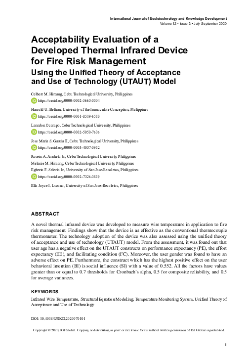 (PDF) Acceptability evaluation of a Developed Thermal Infrared Device ...