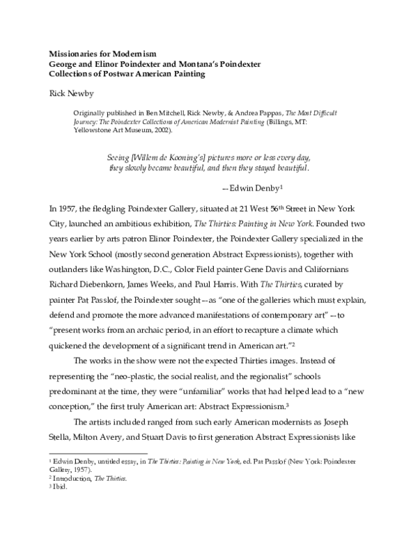 (PDF) Missionaries for Modernism: George and Elinor Poindexter and ...