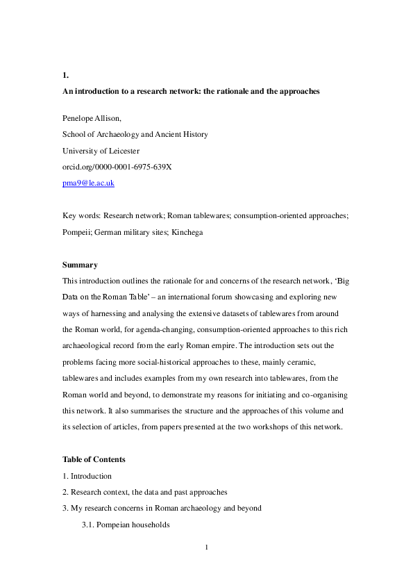 (PDF) An Introduction to a Research Network: the rationale and the ...