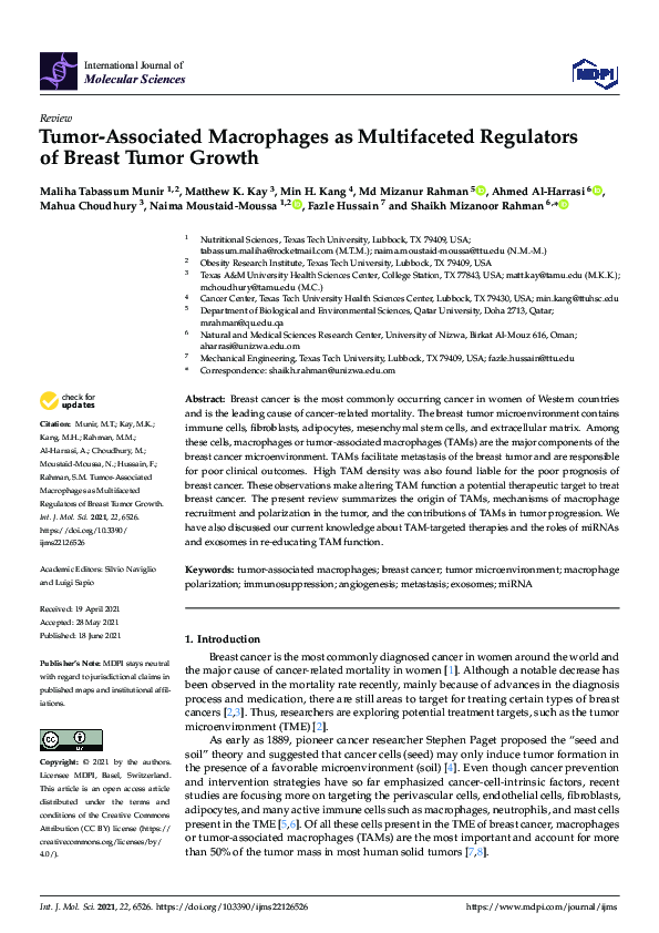 (PDF) Tumor-Associated Macrophages as Multifaceted Regulators of Breast ...
