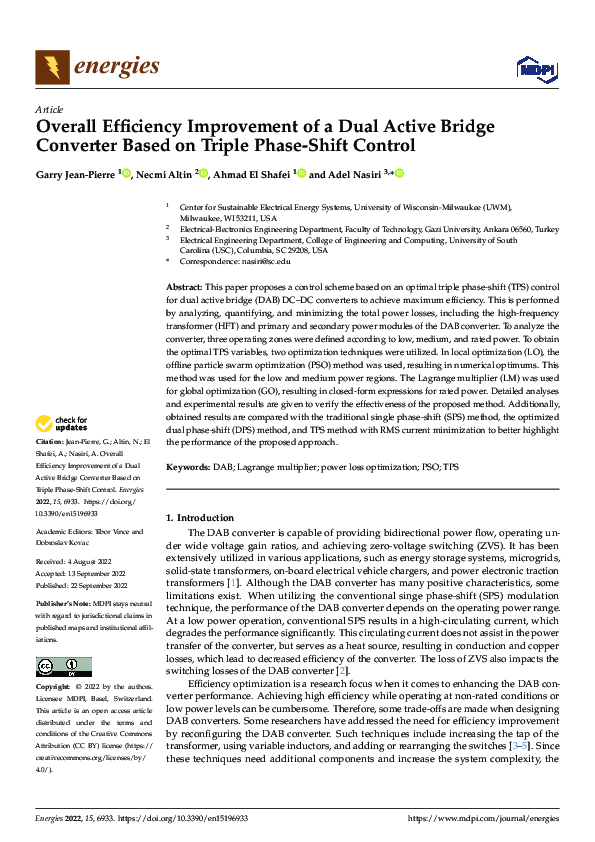 (PDF) Overall Efficiency Improvement of a Dual Active Bridge Converter ...
