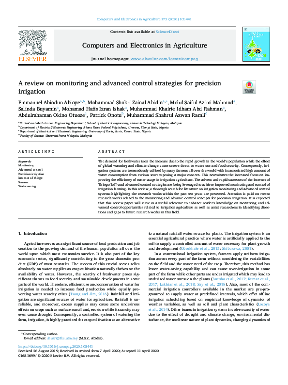 (PDF) A review on monitoring and advanced control strategies for ...