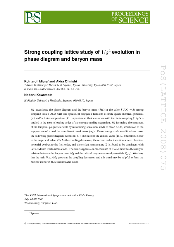(PDF) Strong coupling lattice study of 1=g2 evolution in phase diagram ...