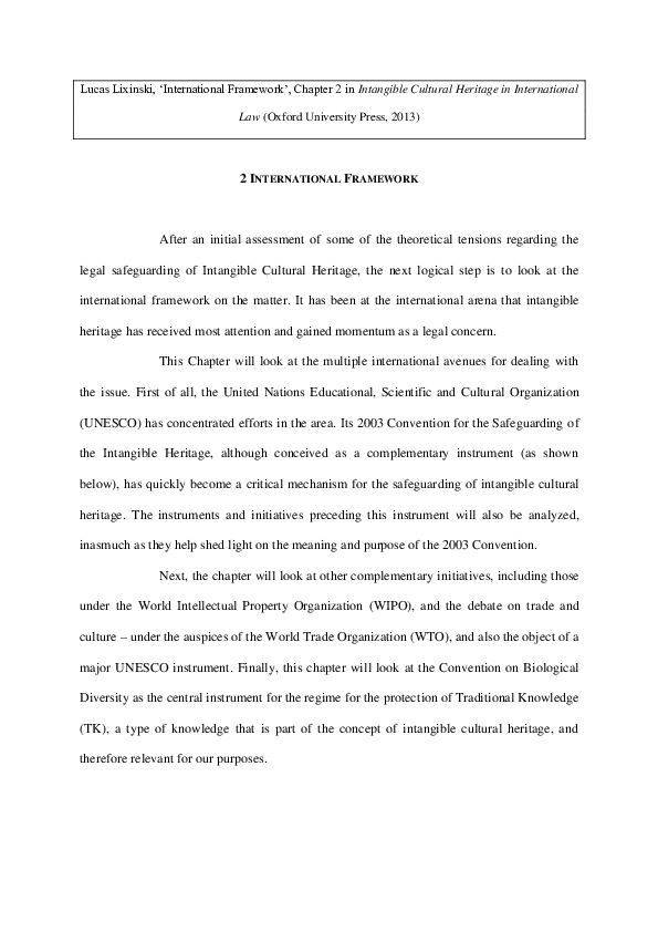 (PDF) International Framework