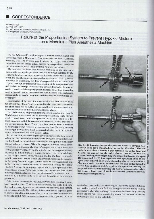 (PDF) Failure of the Proportioning System to Prevent Hypoxic Mixture on