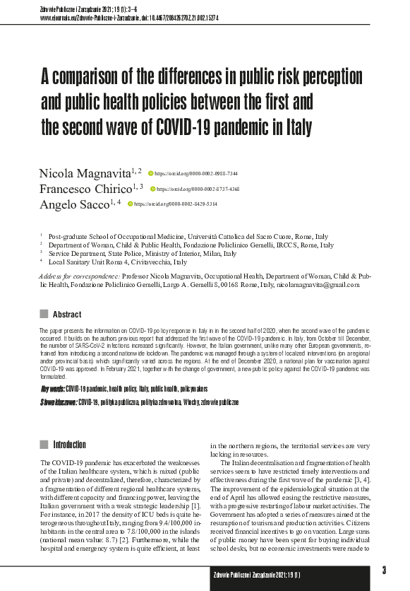 (PDF) A comparison of the differences in public risk perception and ...