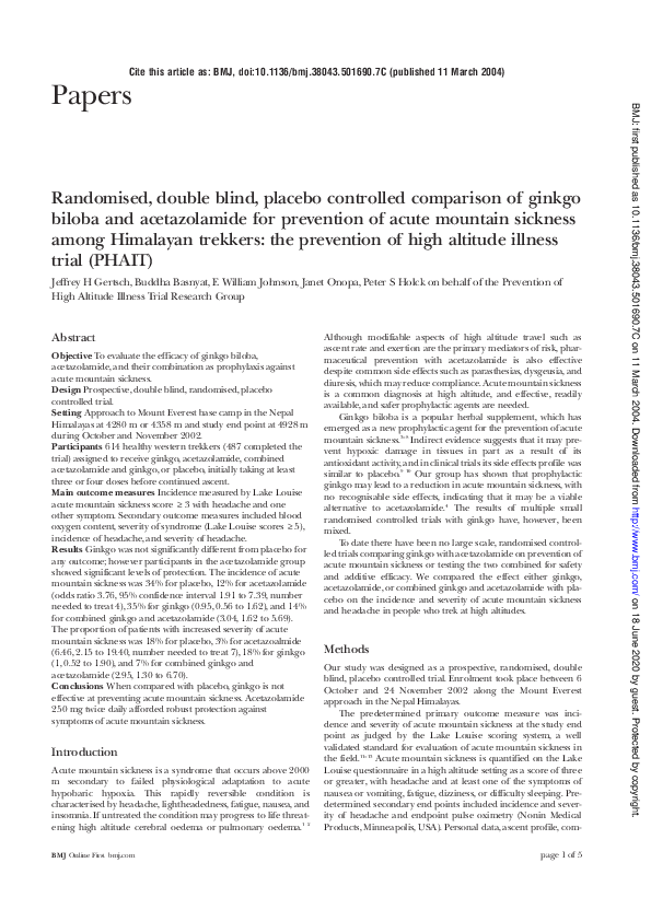 (PDF) Randomised, double blind, placebo controlled comparison of ginkgo ...