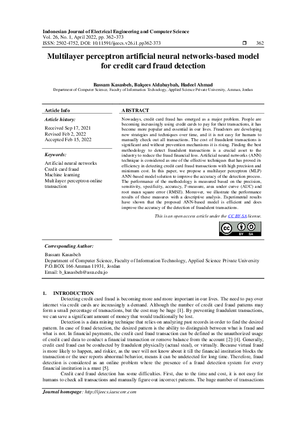 (PDF) Multilayer perceptron artificial neural networks-based model for ...