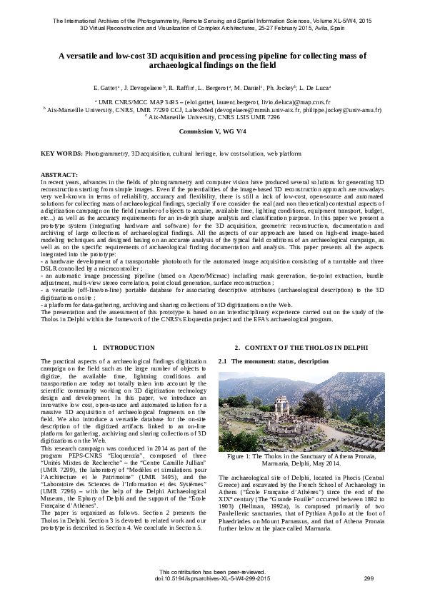 (PDF) A versatile and low-cost 3D acquisition and processing pipeline ...