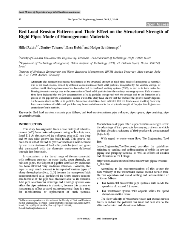 (PDF) Bed Load Erosion Patterns and Their Effect on the Structural