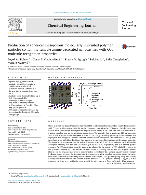 (PDF) Production of spherical mesoporous molecularly imprinted polymer ...