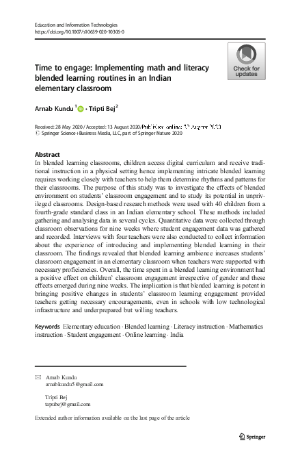 (PDF) Time to engage: Implementing math and literacy blended learning ...