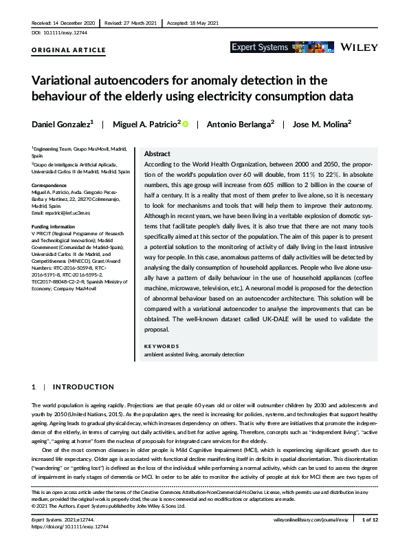 (PDF) Variational autoencoders for anomaly detection in the behaviour ...