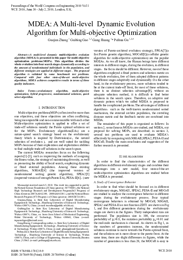 (PDF) MDEA : A Multi-level Dynamic Evolution Algorithm for Multi ...