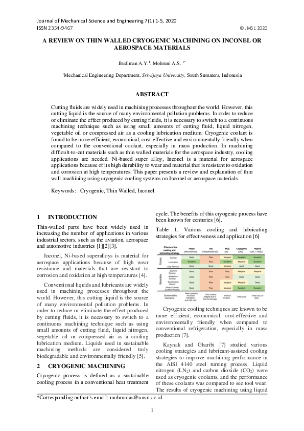 (PDF) A Review on Thin Walled Cryogenic Machining on Inconel or ...