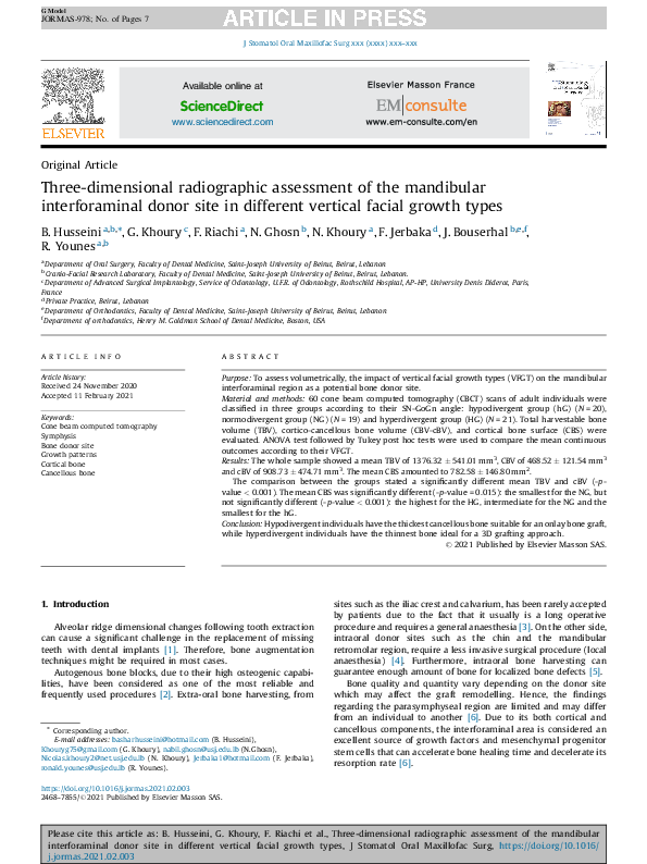 (PDF) Three-dimensional radiographic assessment of the mandibular ...