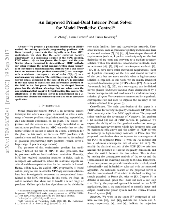 (PDF) An improved primal-dual interior point solver for model ...