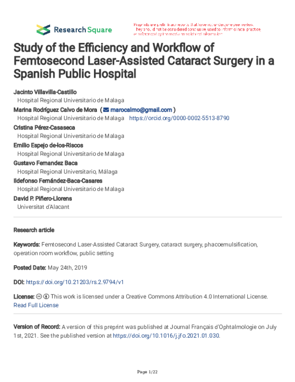 (PDF) Study of the Efficiency and Workflow of Femtosecond Laser