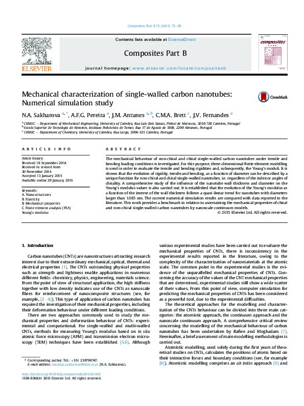 (PDF) Mechanical characterization of single-walled carbon nanotubes ...