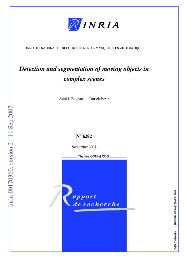 (PDF) Detection and segmentation of moving objects in complex scenes