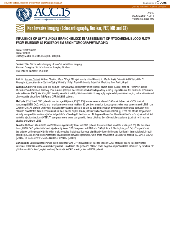 (PDF) Influence of Left Bundle Branch Block in Assessment of Myocardial ...