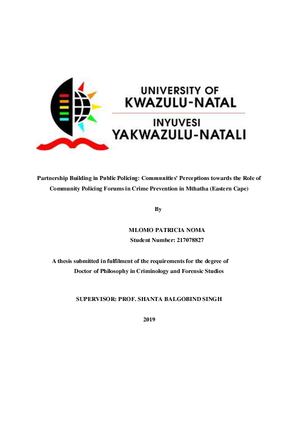 (PDF) Partnership building in public policing: communities’ perceptions ...