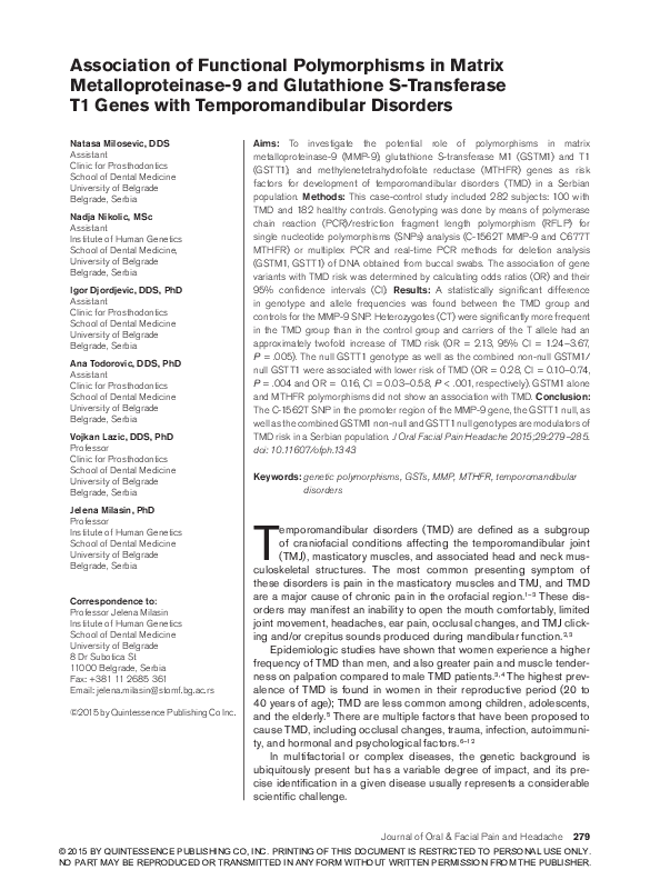 (PDF) Association of Functional Polymorphisms in Matrix ...