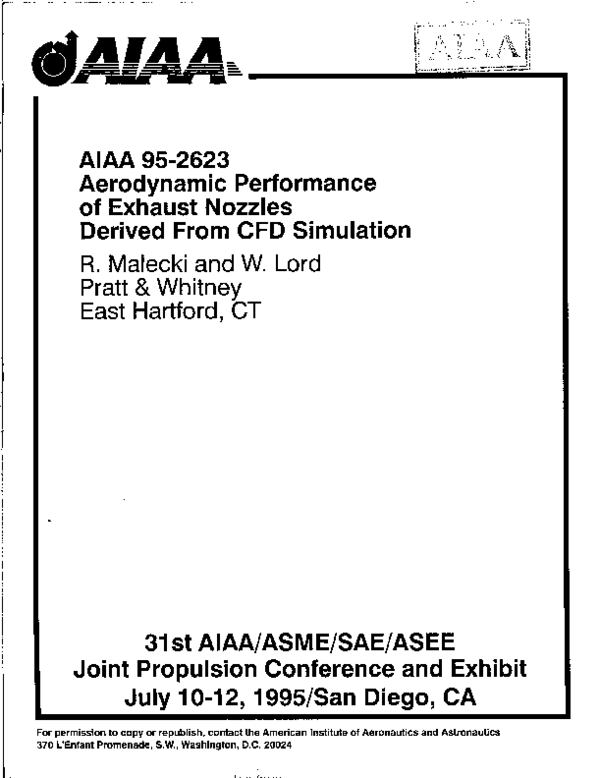 (PDF) Aerodynamic performance of exhaust nozzles derived from CFD ...