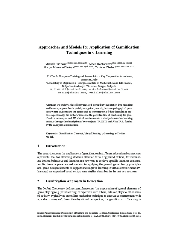 (PDF) Approaches and Models for Application of Gamification Techniques ...