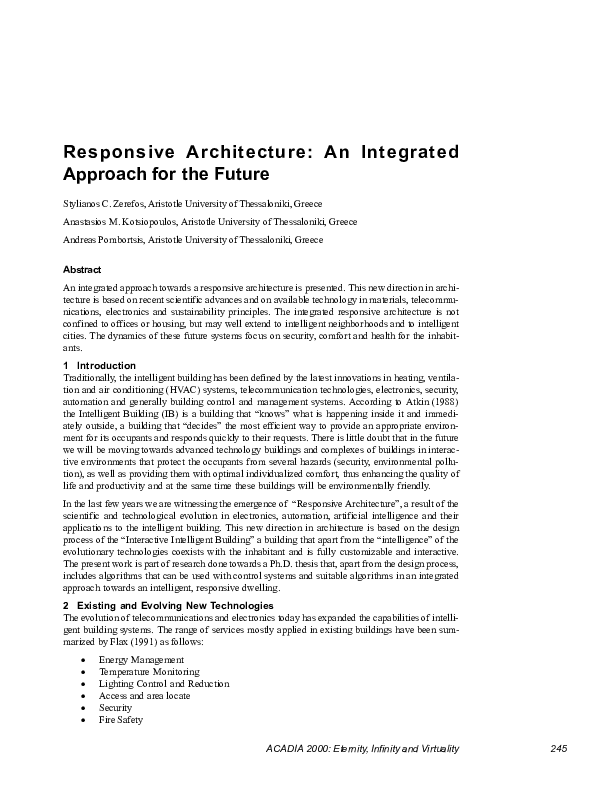 (PDF) Responsive Architecture: An Integrated Approach for the Future