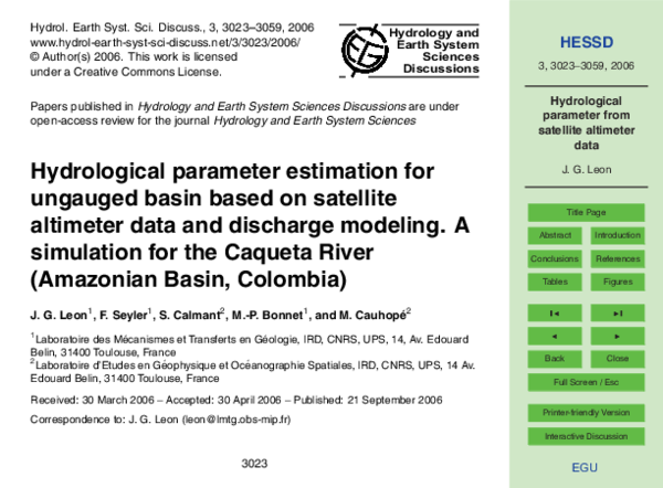 (PDF) Hydrological parameter estimation for ungauged basin based on ...
