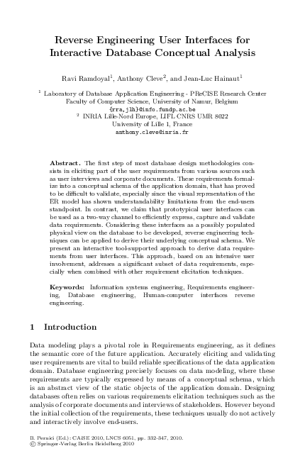 (PDF) Reverse Engineering User Interfaces for Interactive Database ...