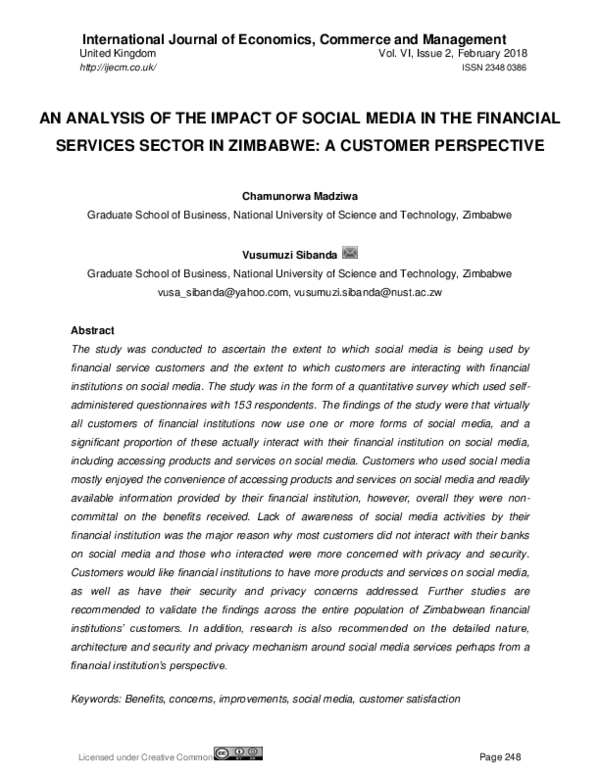 (PDF) An Analysis of the Impact of Social Media in the Financial ...